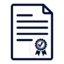 Symbol eines Dokuments mit Siegel als Darstellung eines SSL-Einzelzertifikats.