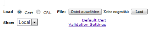 Auswahldialog in der Juniper WEB GUI