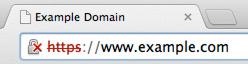 Adressleiste mit einem in Rot eingefärbten https-Symbol wird als unsicher eingestuft Adressleiste mit einem in Rot eingefärbten https-Symbol wird als unsicher eingestuft