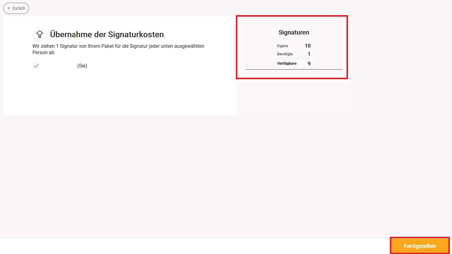 Signius einfache Signaturen Kontrolle Übersicht